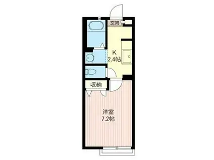 フォンティーヌ(1K/2階)の間取り写真