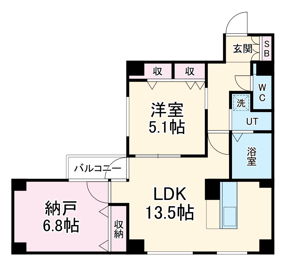 コモド御所南(2LDK/2階)の間取り写真