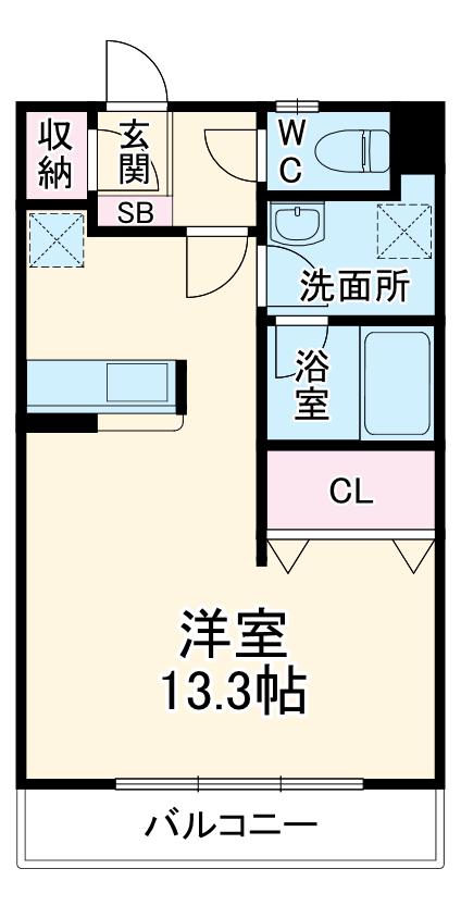 グリーンピア白岡(1K/1階)の間取り写真