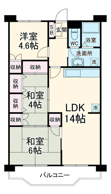 ライフコア東林間 5階階 間取り