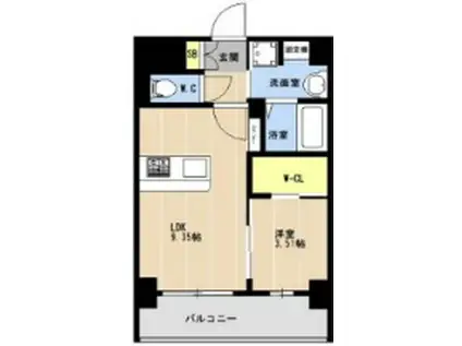 LIBTH松山Ⅱ(1LDK/7階)の間取り写真