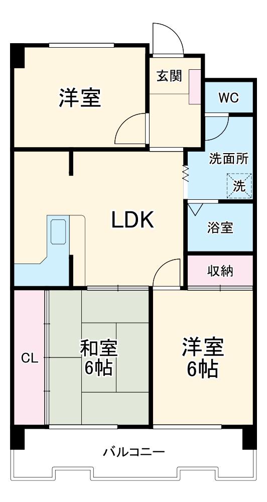 ルミエールⅠ(3LDK/2階)の間取り写真