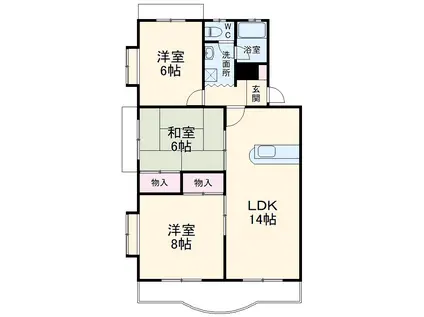 カーサカジマⅢ(3LDK/3階)の間取り写真