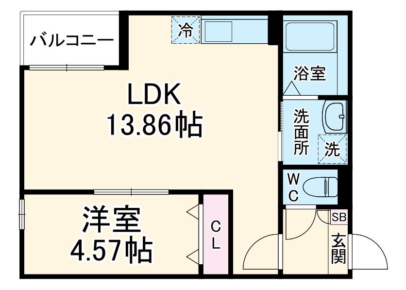JACK IRIFUNEⅠ(1LDK/1階)の間取り写真