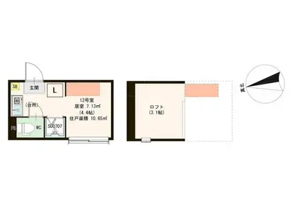 ハーモニーテラス新小岩Ⅲ(ワンルーム/1階)の間取り写真