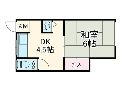 正風荘(1DK/1階)の間取り写真