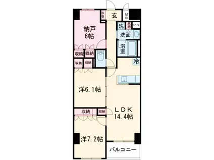 サンジョイアゼロ(2SLDK/1階)の間取り写真