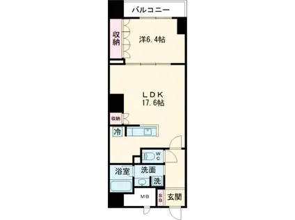 サンジョイアゼロ(1LDK/2階)の間取り写真