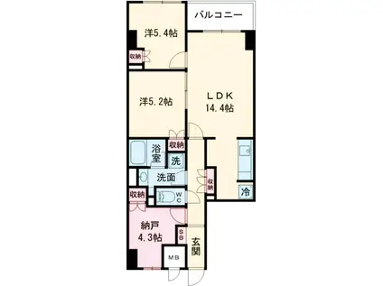 サンジョイアゼロ(2SLDK/2階)の間取り写真