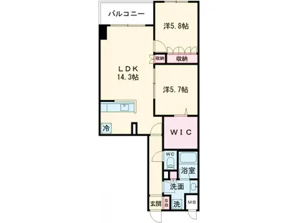 サンジョイアゼロ(2LDK/2階)の間取り写真
