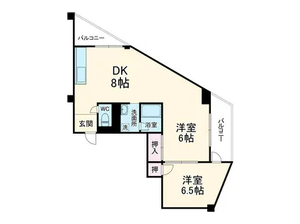 熊谷コーポビアネーズ(2DK/4階)の間取り写真