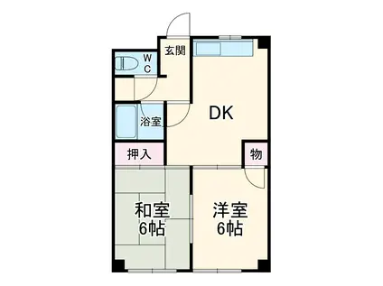 プレジール宝南(2DK/3階)の間取り写真