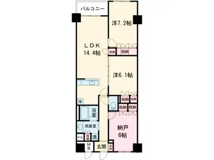 サンジョイアゼロ(2SLDK/3階)の間取り写真