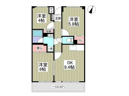 グランパレス小熊(3DK/3階)の間取り写真