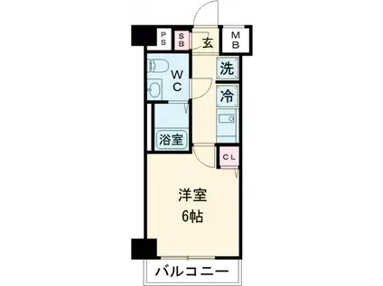 GENOVIAお花茶屋ⅡSKYGARDEN(1K/3階)の間取り写真