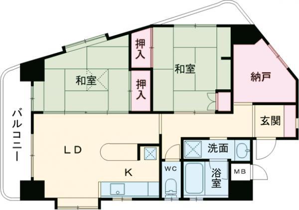 鄕ビル(2SLDK/2階)の間取り写真