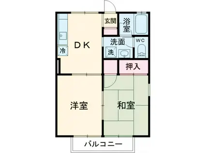 アサヒコーポⅠ(2DK/1階)の間取り写真