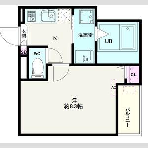JACK SHINSHIRAOKA Ⅰ(1K/3階)の間取り写真