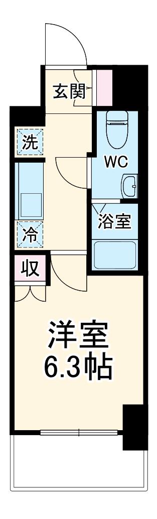 エヌステージ秦野駅前(1K/11階)の間取り写真