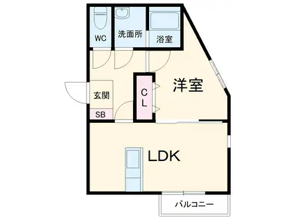 THE GLUE(1LDK/3階)の間取り写真