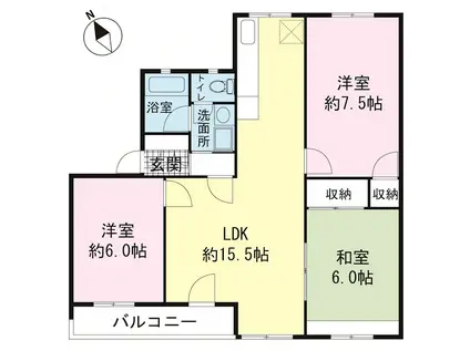 メゾンスズキ(3LDK/3階)の間取り写真