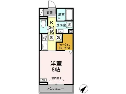 AXIS(1K/2階)の間取り写真