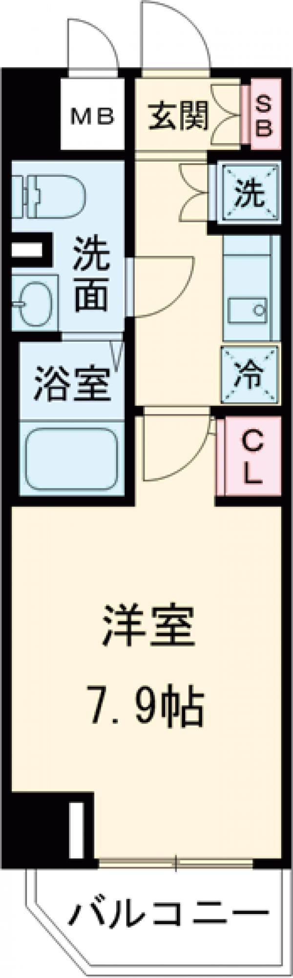 メインステージ田端弐番館(1K/6階)の間取り写真