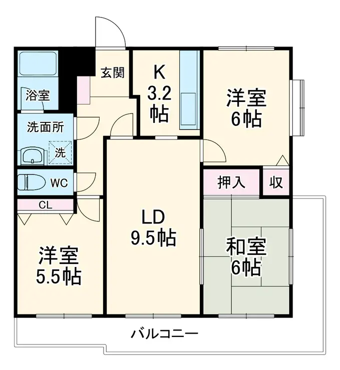 ドミールいぶき野 2階階 間取り