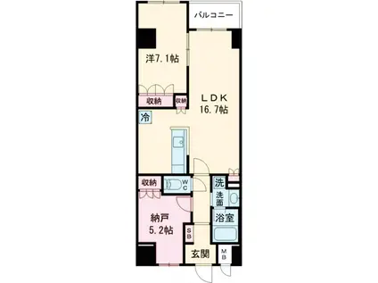 サンジョイアゼロ(1SLDK/4階)の間取り写真