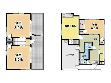 中央本線 八王子駅 バス乗車時間：30分 川口事務所前バス停で下車 徒歩6分 2階建 築56年(3LDK)の間取り写真