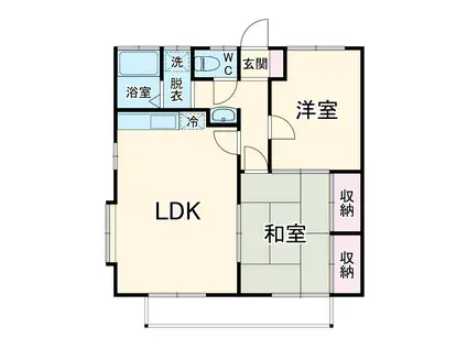 コーポ片野(2LDK/1階)の間取り写真