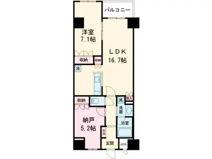 サンジョイアゼロ(1SLDK/6階)の間取り写真