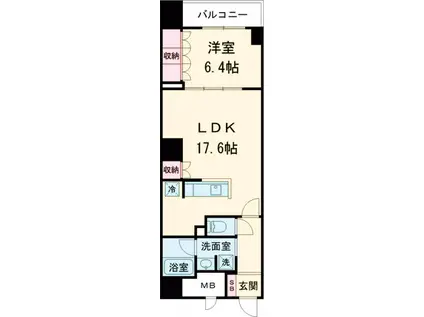 サンジョイアゼロ(1LDK/7階)の間取り写真