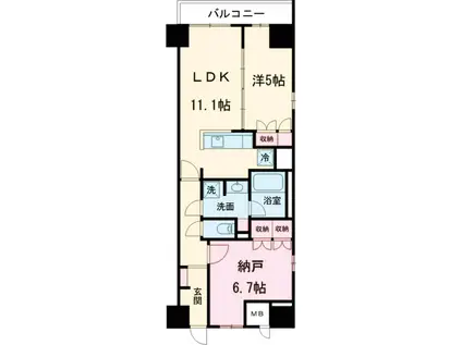 サンジョイアゼロ(1SLDK/7階)の間取り写真