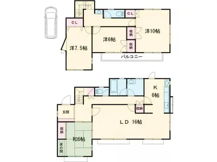 小田急電鉄小田原線 経堂駅 徒歩5分 2階建 築38年(4LDK)の間取り写真