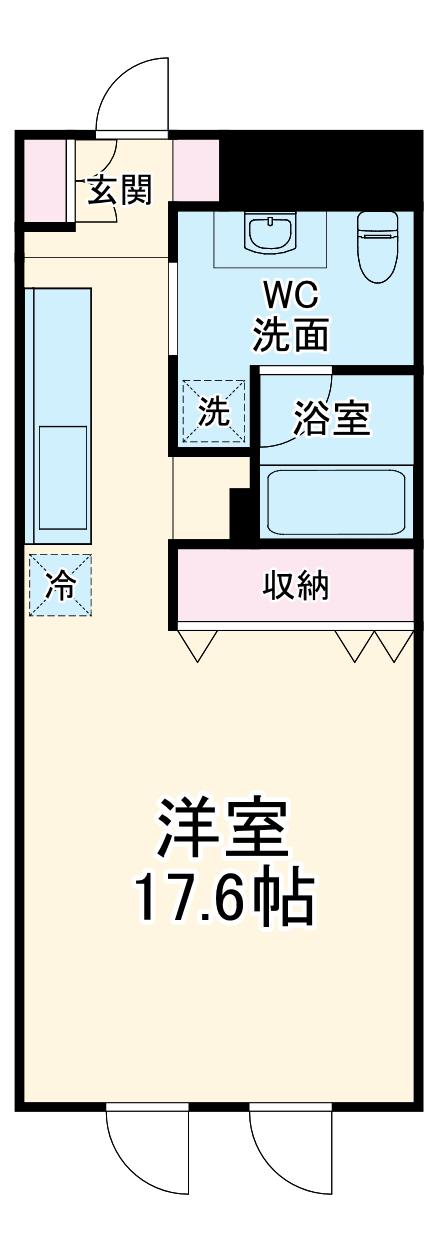ゼルコヴァ(ワンルーム/2階)の間取り写真