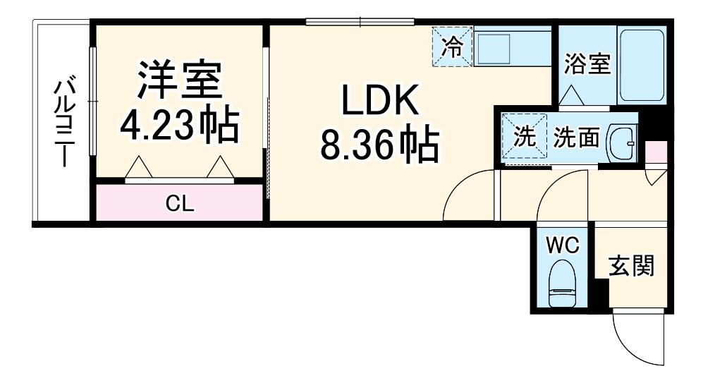 RIZE柏たなかⅠ(1LDK/3階)の間取り写真