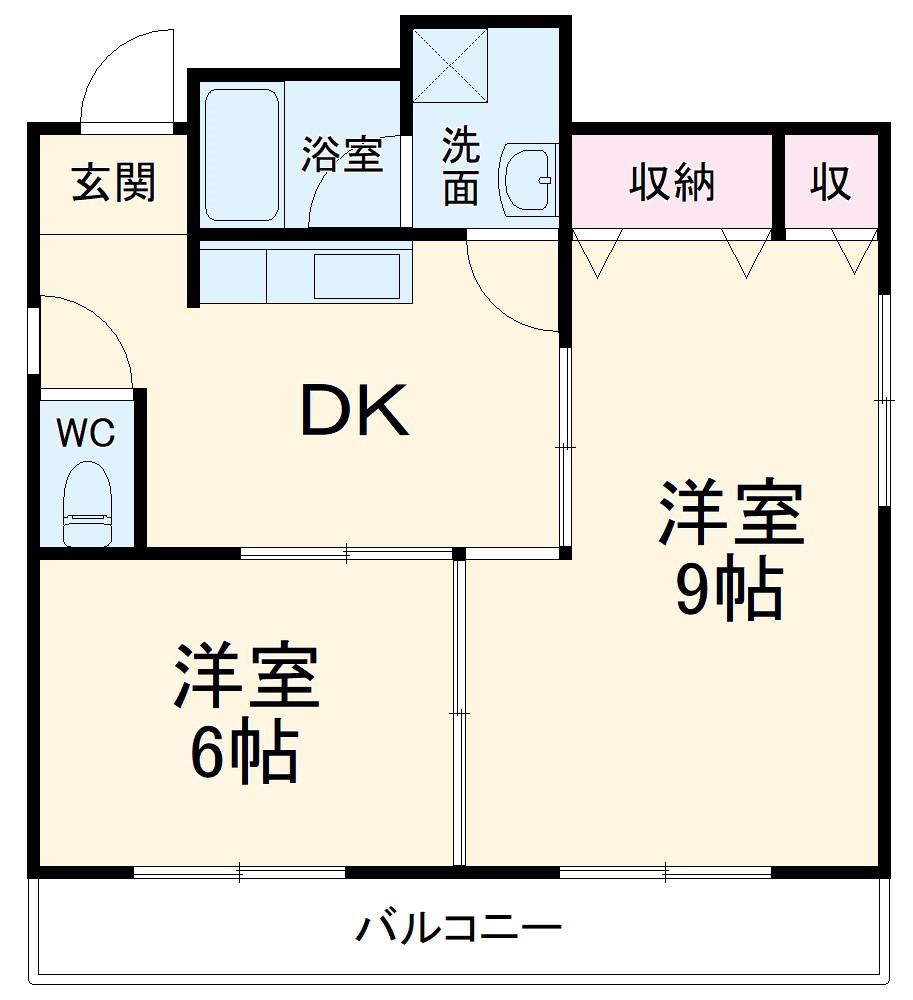 コーポマルオト(2DK/4階)の間取り写真
