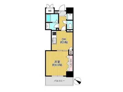 サンヴェール南浦和(1DK/5階)の間取り写真