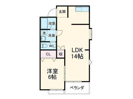 62-Oハウス(1LDK/2階)の間取り写真