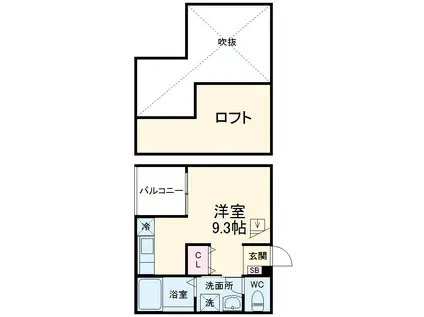 COCO STILE(ワンルーム/1階)の間取り写真