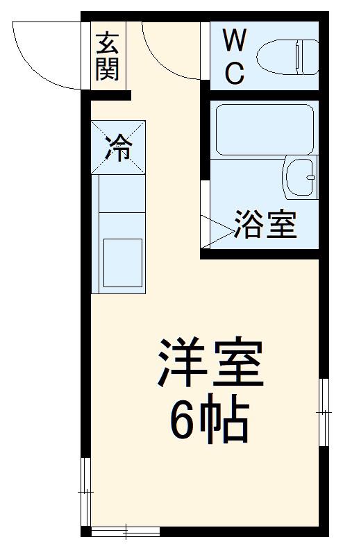 パンシオン 東大宮NO1 B棟(ワンルーム/1階)の間取り写真