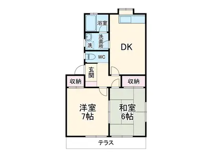 グランデ-ル湘南(2DK/1階)の間取り写真