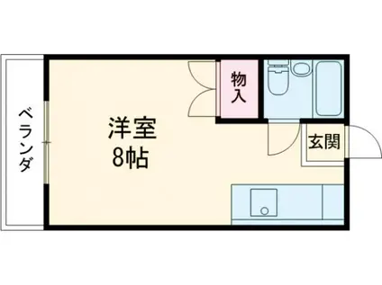 リラハイツ(ワンルーム/2階)の間取り写真