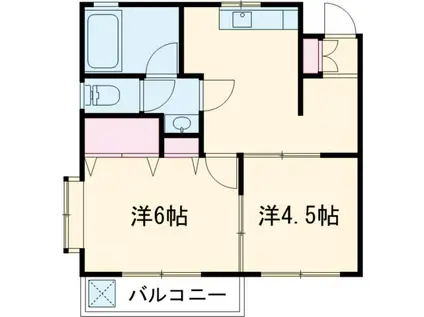 マルモレジデンス南(2DK/2階)の間取り写真