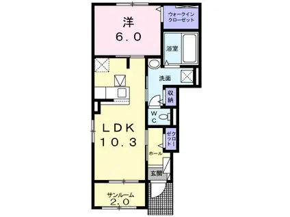 トレノ カーサ Ⅰ(1LDK/1階)の間取り写真