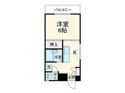オアシス光(1K/2階)の間取り写真