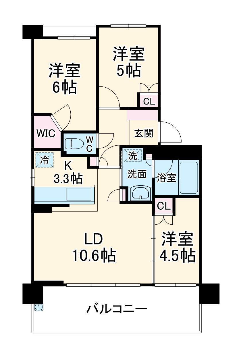 パークアクシス大船(3LDK/4階)の間取り写真