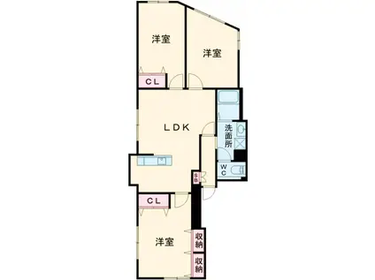 コスモスビル(3LDK/3階)の間取り写真