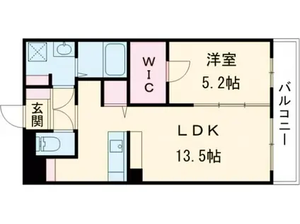 エクセルスクエアレジデンス(1LDK/1階)の間取り写真